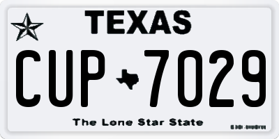 TX license plate CUP7029