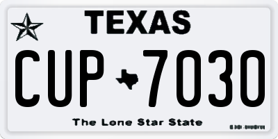 TX license plate CUP7030