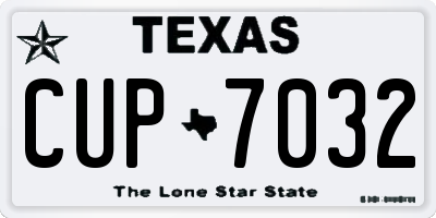 TX license plate CUP7032