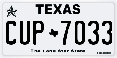 TX license plate CUP7033