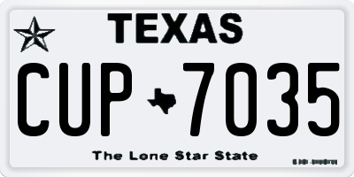 TX license plate CUP7035