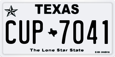 TX license plate CUP7041