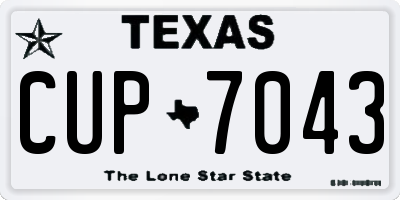 TX license plate CUP7043