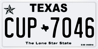 TX license plate CUP7046