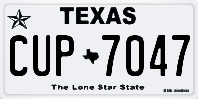 TX license plate CUP7047