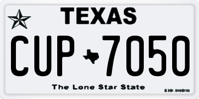 TX license plate CUP7050