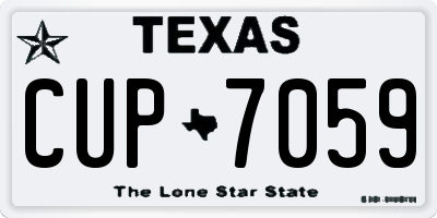 TX license plate CUP7059