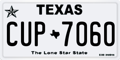TX license plate CUP7060