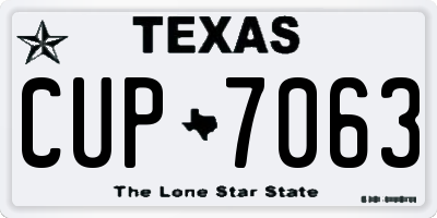 TX license plate CUP7063