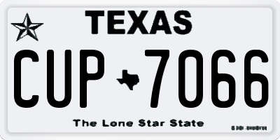 TX license plate CUP7066