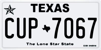 TX license plate CUP7067
