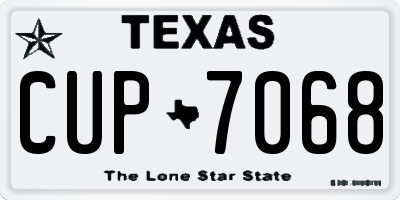 TX license plate CUP7068