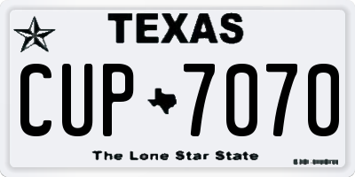 TX license plate CUP7070