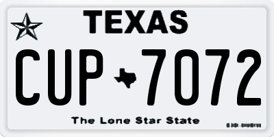 TX license plate CUP7072
