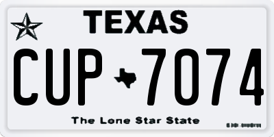 TX license plate CUP7074