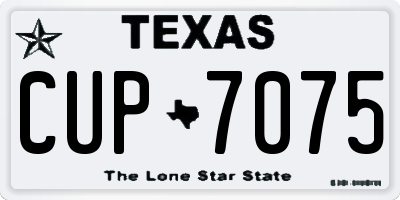 TX license plate CUP7075
