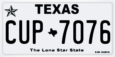 TX license plate CUP7076