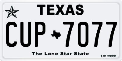 TX license plate CUP7077