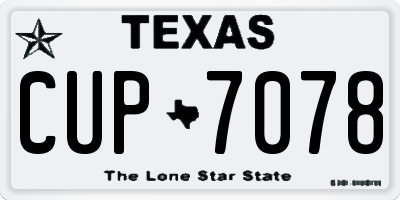 TX license plate CUP7078