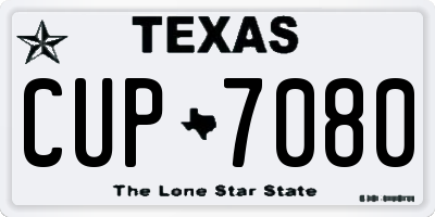 TX license plate CUP7080