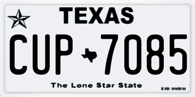 TX license plate CUP7085