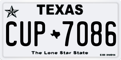 TX license plate CUP7086