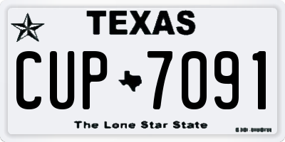 TX license plate CUP7091