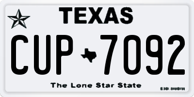 TX license plate CUP7092