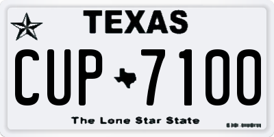 TX license plate CUP7100