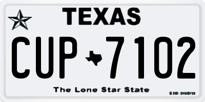 TX license plate CUP7102