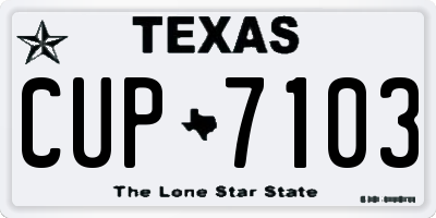 TX license plate CUP7103