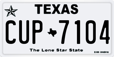 TX license plate CUP7104