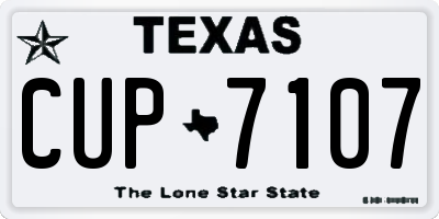 TX license plate CUP7107