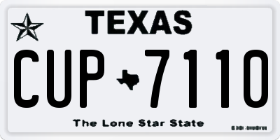 TX license plate CUP7110