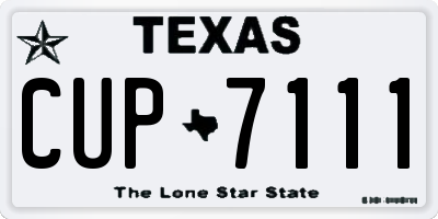 TX license plate CUP7111