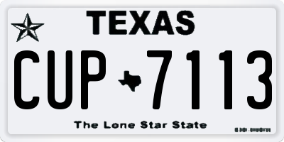 TX license plate CUP7113