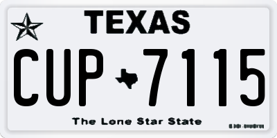 TX license plate CUP7115