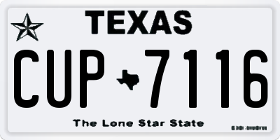 TX license plate CUP7116