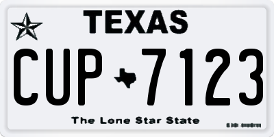 TX license plate CUP7123