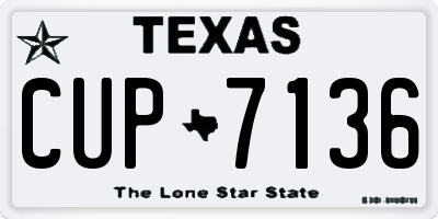 TX license plate CUP7136