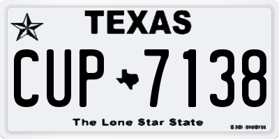 TX license plate CUP7138