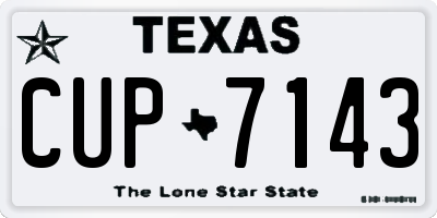 TX license plate CUP7143