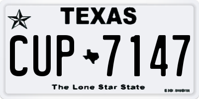 TX license plate CUP7147