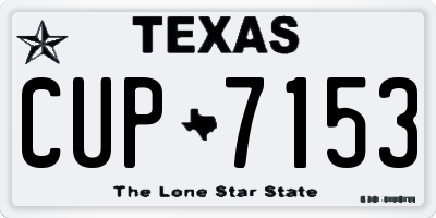TX license plate CUP7153