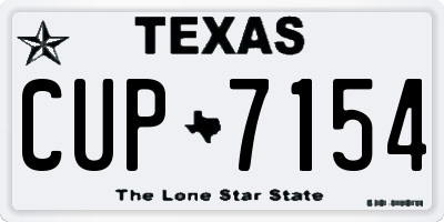 TX license plate CUP7154