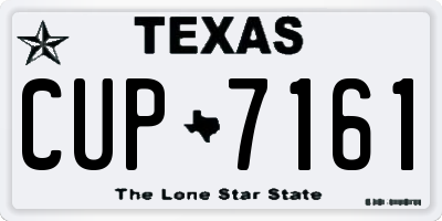 TX license plate CUP7161