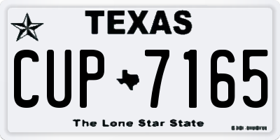 TX license plate CUP7165