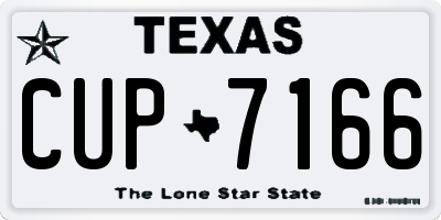 TX license plate CUP7166