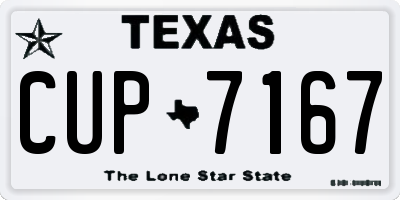 TX license plate CUP7167