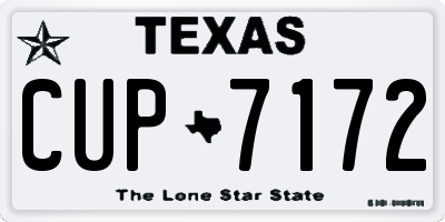 TX license plate CUP7172
